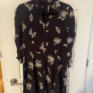 Free People Black Floral Dress